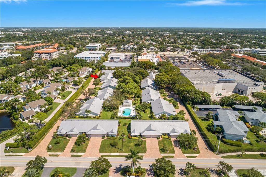 Aerial view of residential area