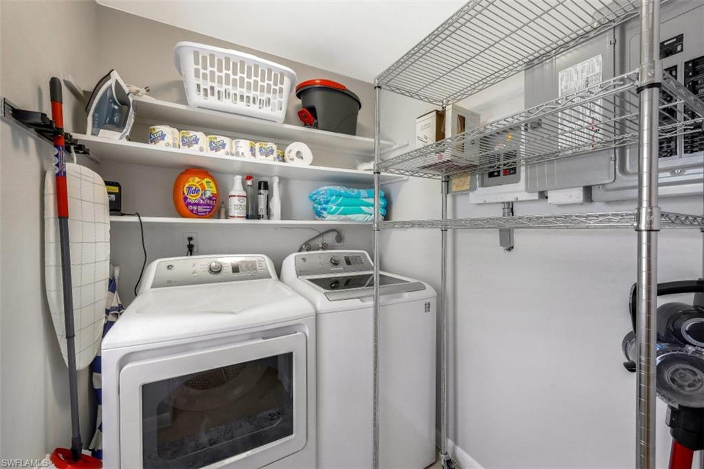 Washroom with separate washer and dryer