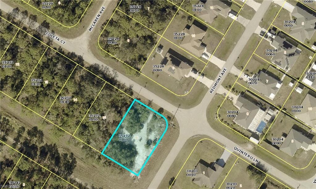 Aerial map of property and surrounding area featuring property parcel outlined
