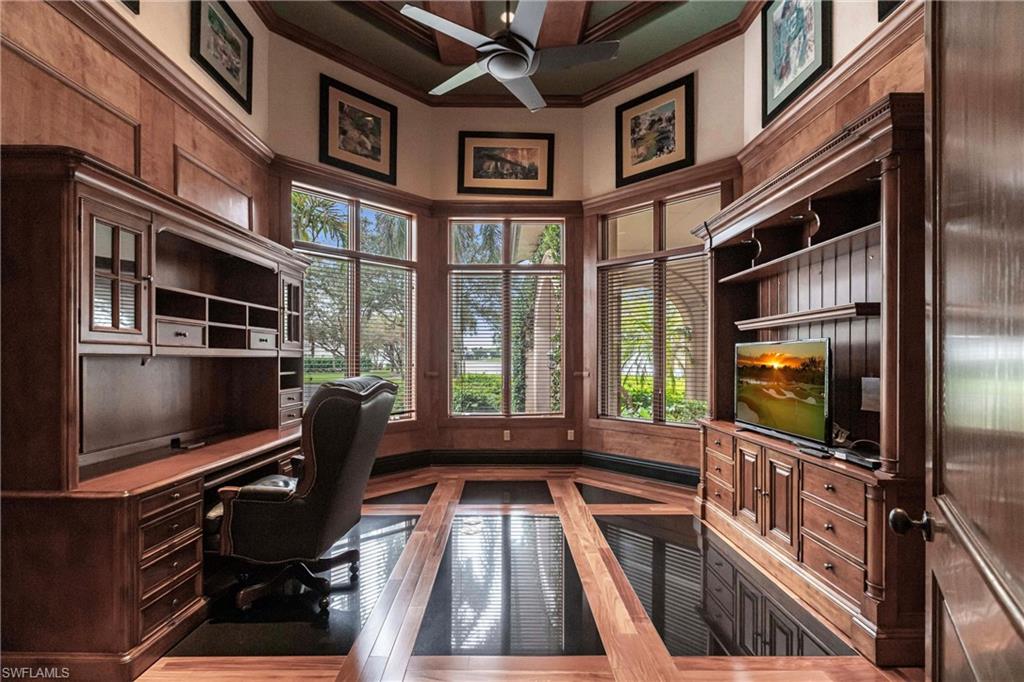 Custom Den with Granite Inlaid Floor
