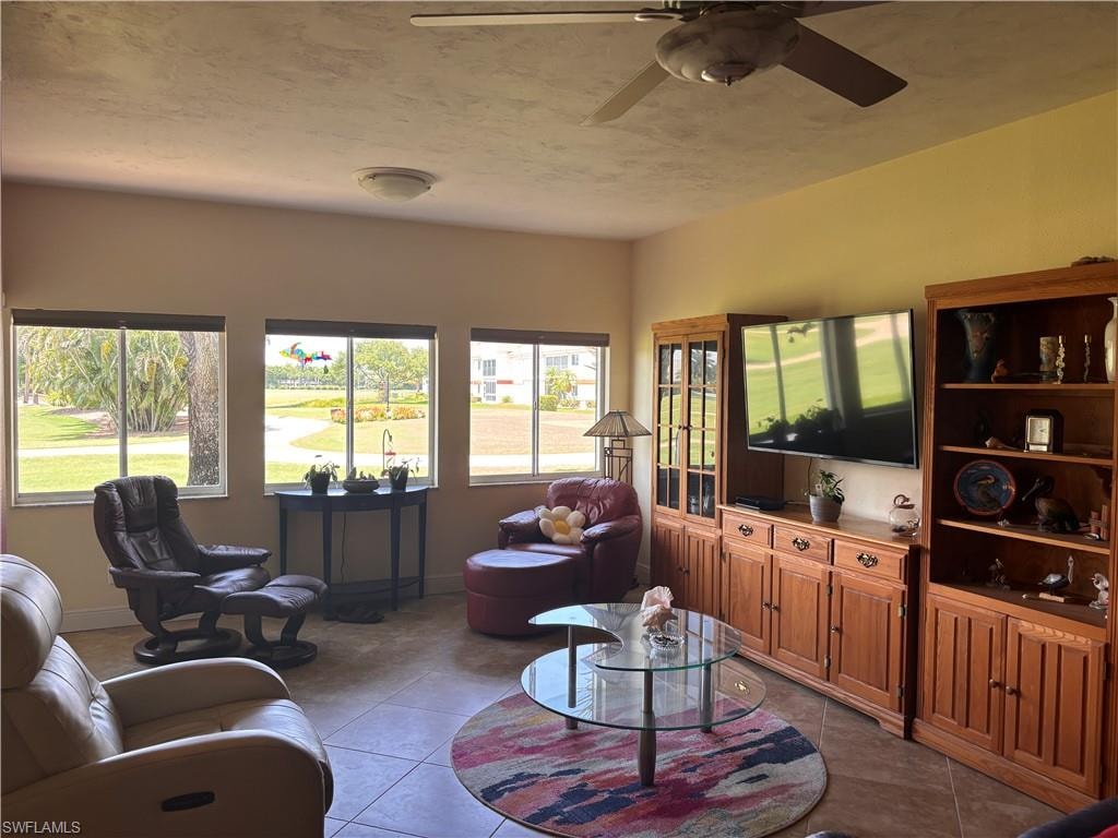 Spacious Living room.  Lots of natural light and great view