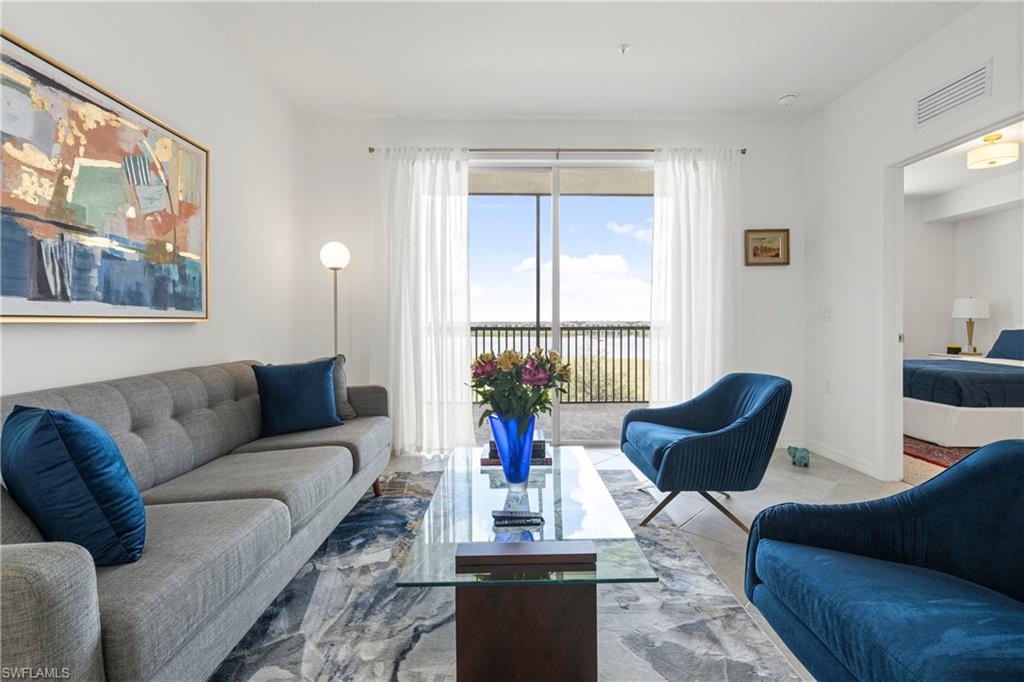 View of tiled living area