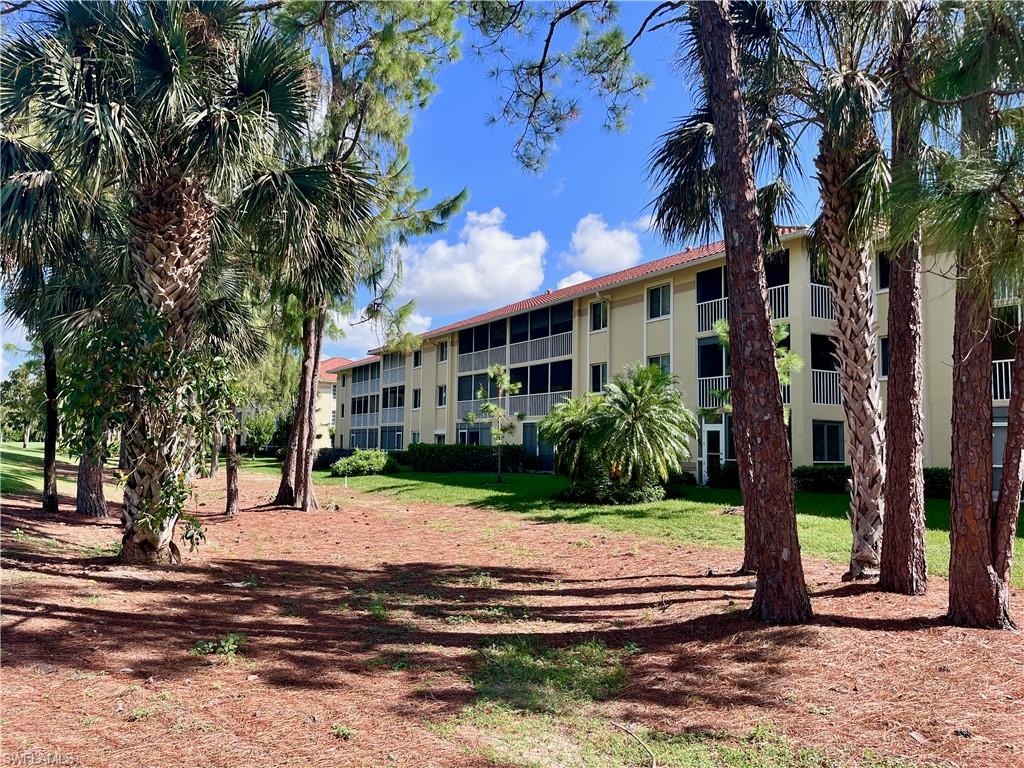 View of building exterior from the golf course