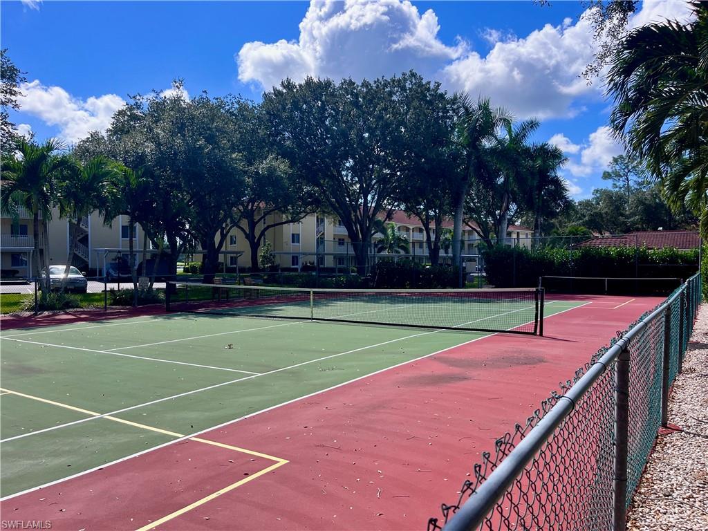 View of tennis courts