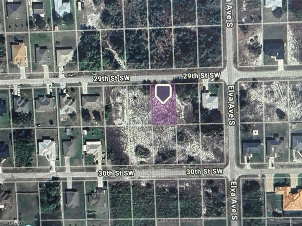 Aerial overview of property's location with property boundaries highlighted