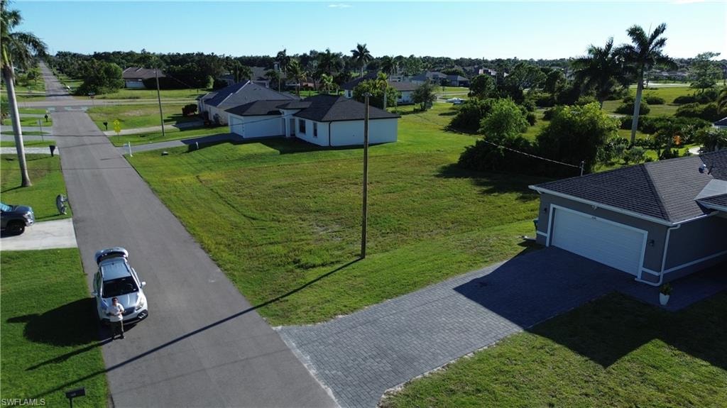 Aerial perspective of suburban area