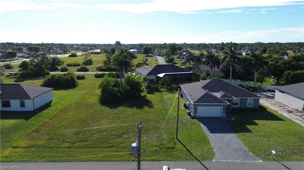 Aerial perspective of suburban area