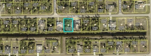 Aerial view of property's location with property parcel outlined