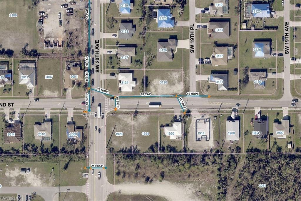Aerial overview of property's location with property boundaries highlighted