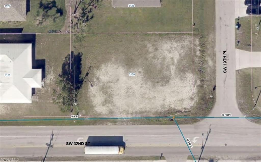 Aerial view of property's location featuring property boundaries highlighted