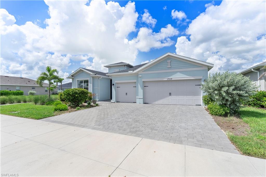 View of front of home with a garage