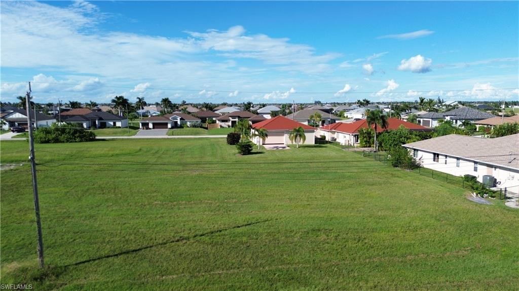 Aerial perspective of suburban area