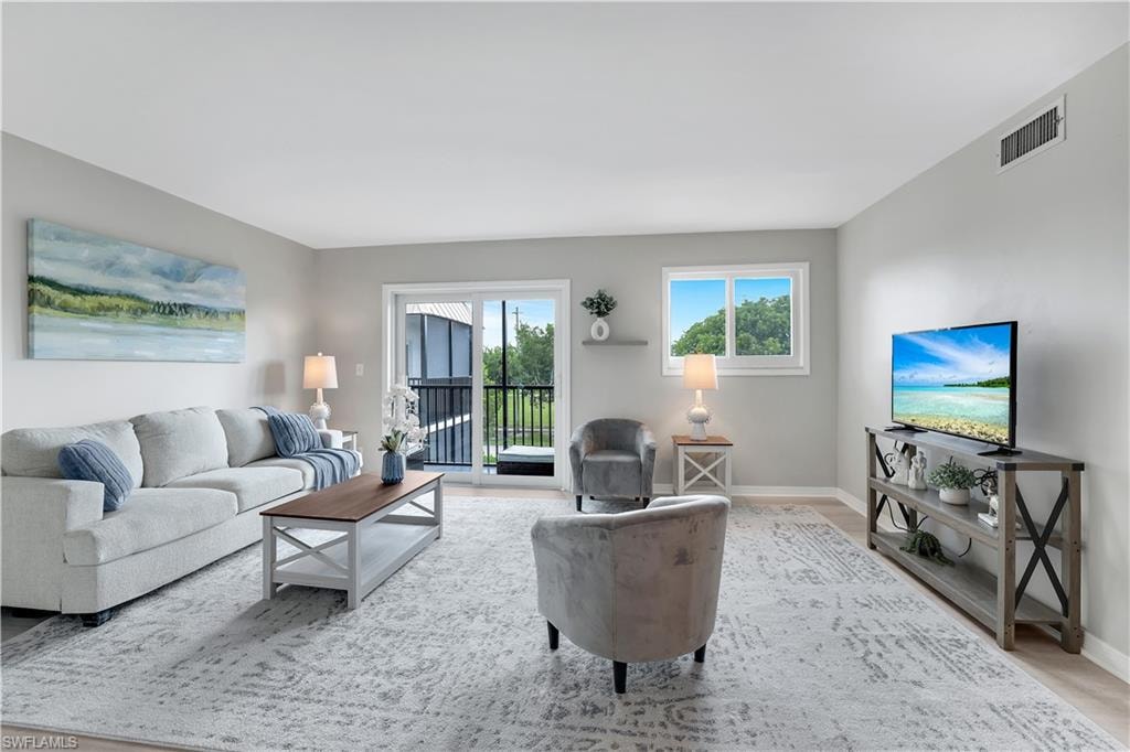 Desirable floor plan with a balcony off the living room