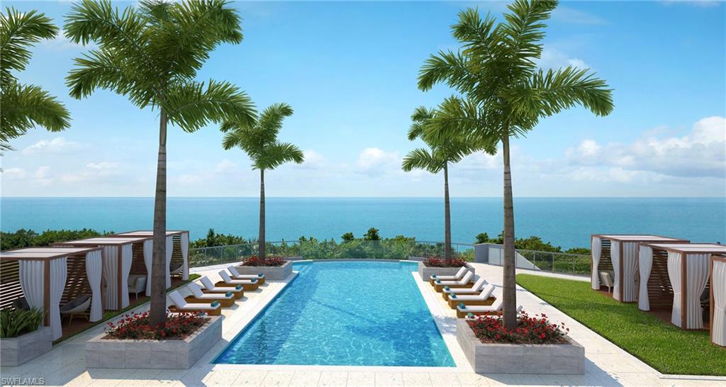 View of lap pool with patio area