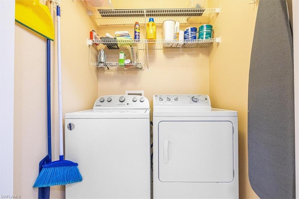 Laundry room featuring washing machine and dryer