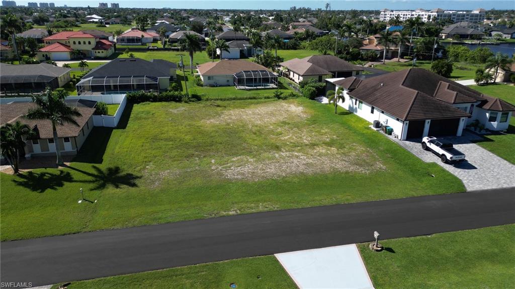 Aerial perspective of suburban area