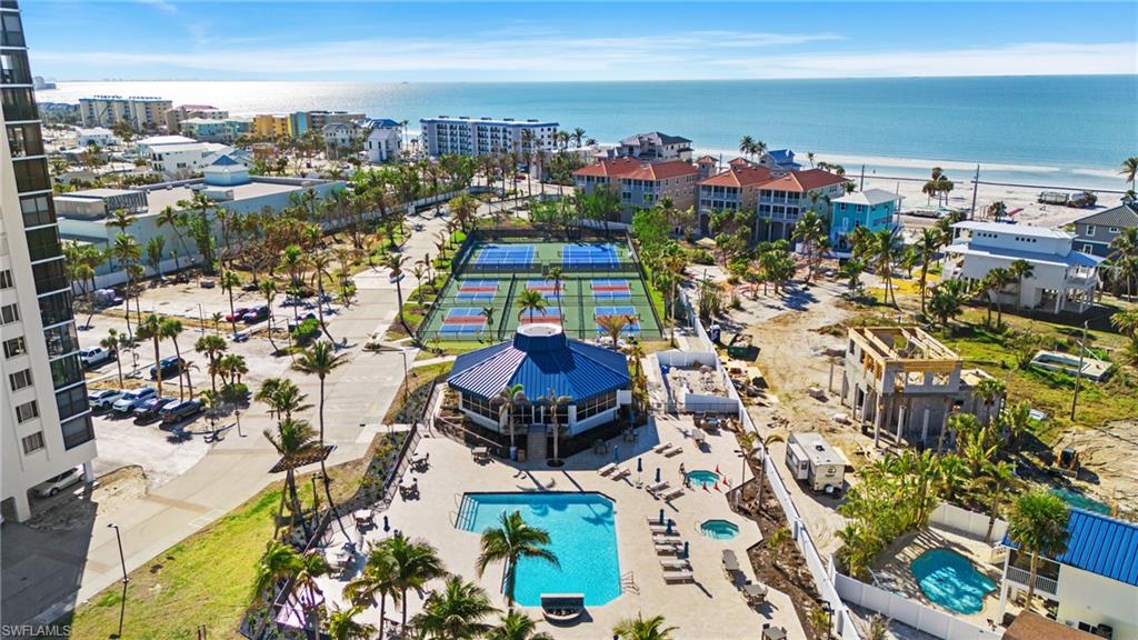 Birds eye view of property featuring a water view virtually enhanced image