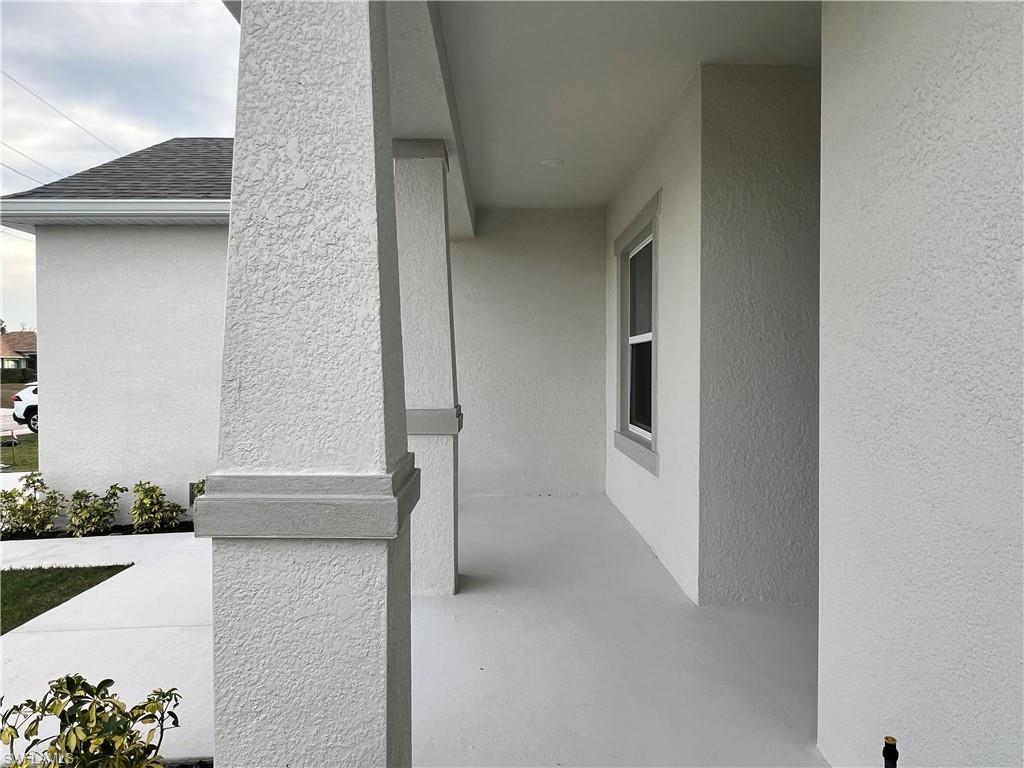 View of covered porch