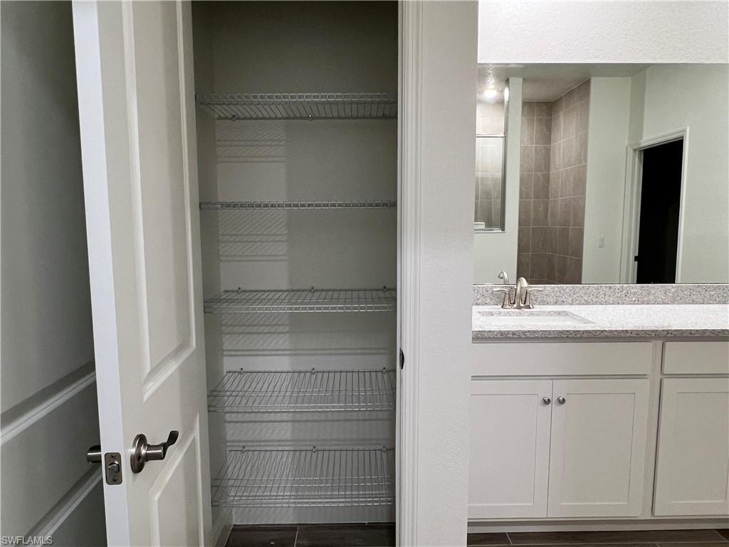 Storage area with a sink