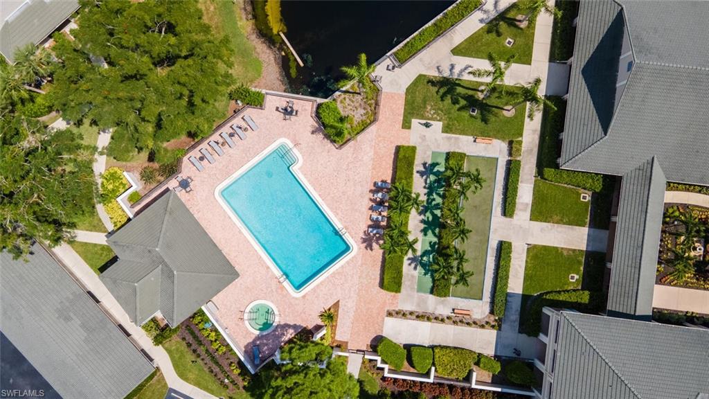 Bird's eye view of a pool