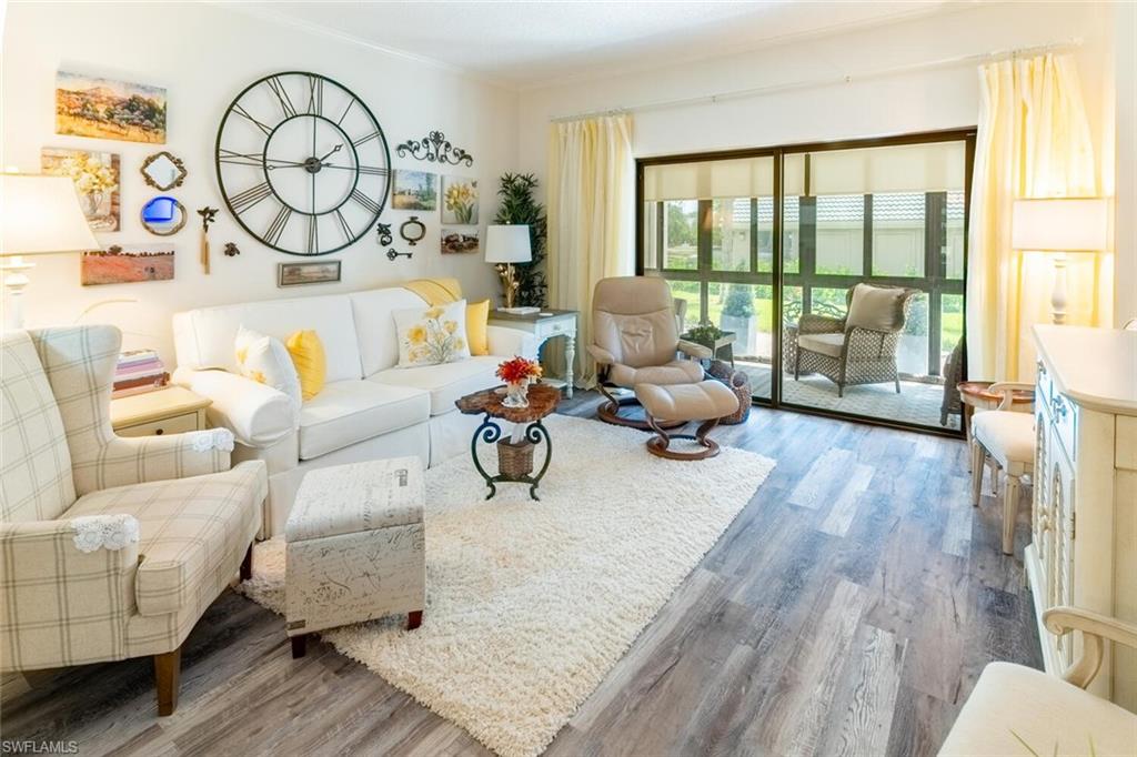 Living area with vinyl wood-like finished floors