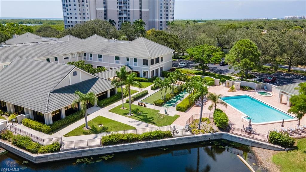 Drone / aerial view of a nearby body of water