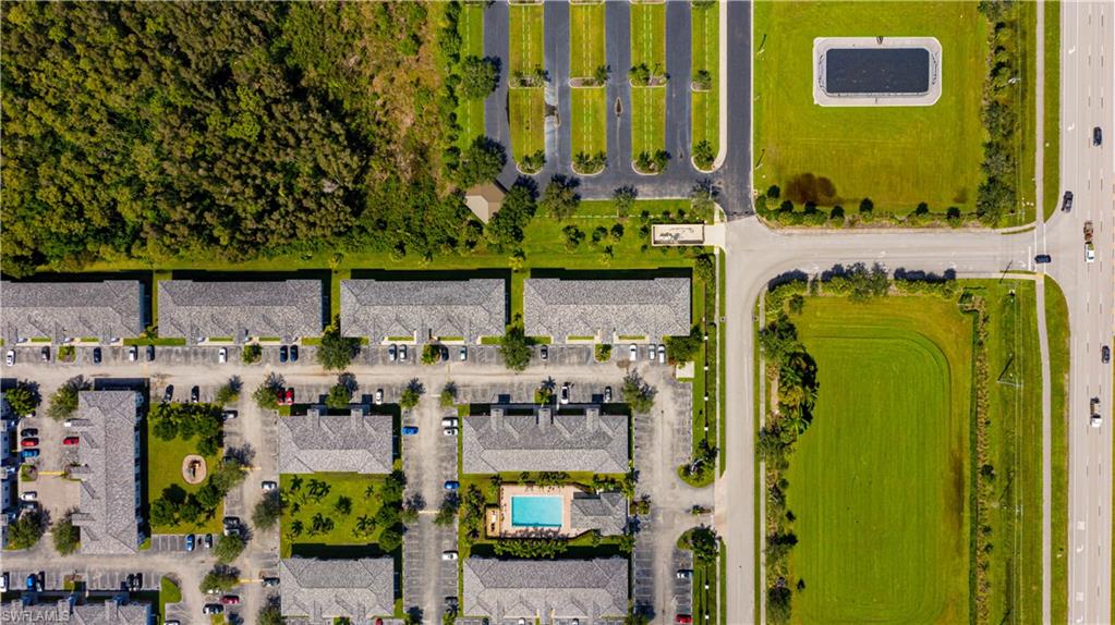 Aerial perspective of suburban area