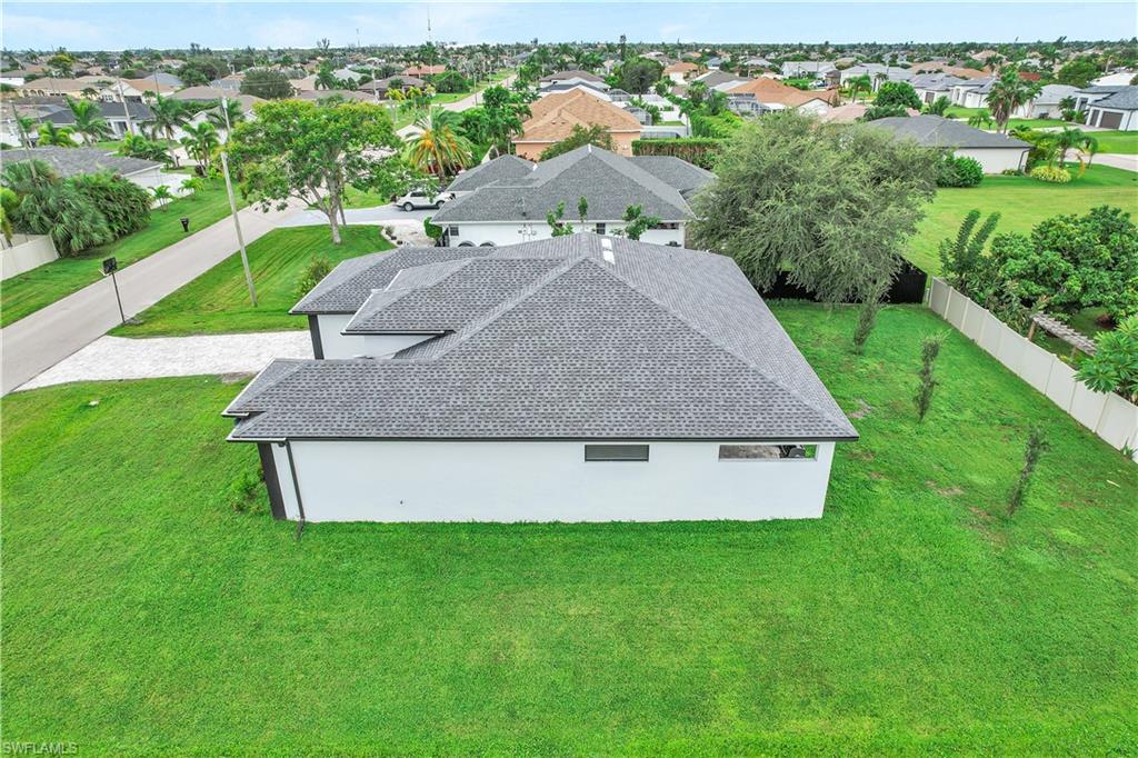 Aerial view of residential area
