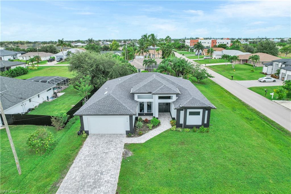 Aerial view of residential area