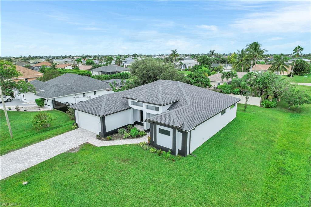 Aerial perspective of suburban area