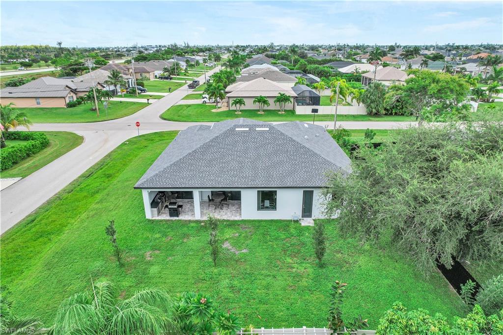 Aerial view of residential area