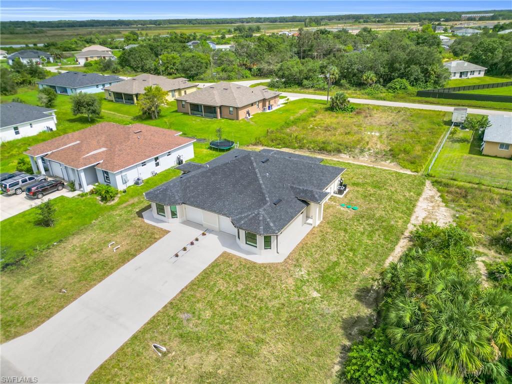 Aerial perspective of suburban area