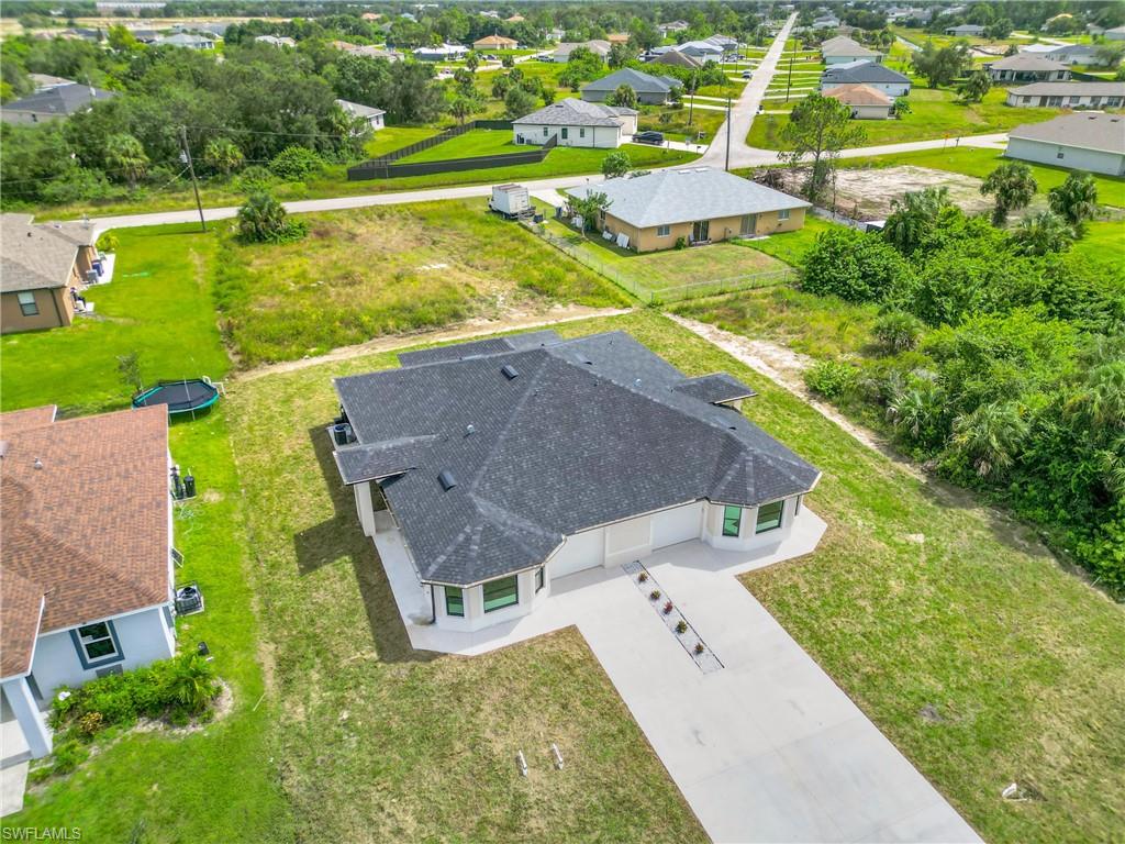 Aerial perspective of suburban area