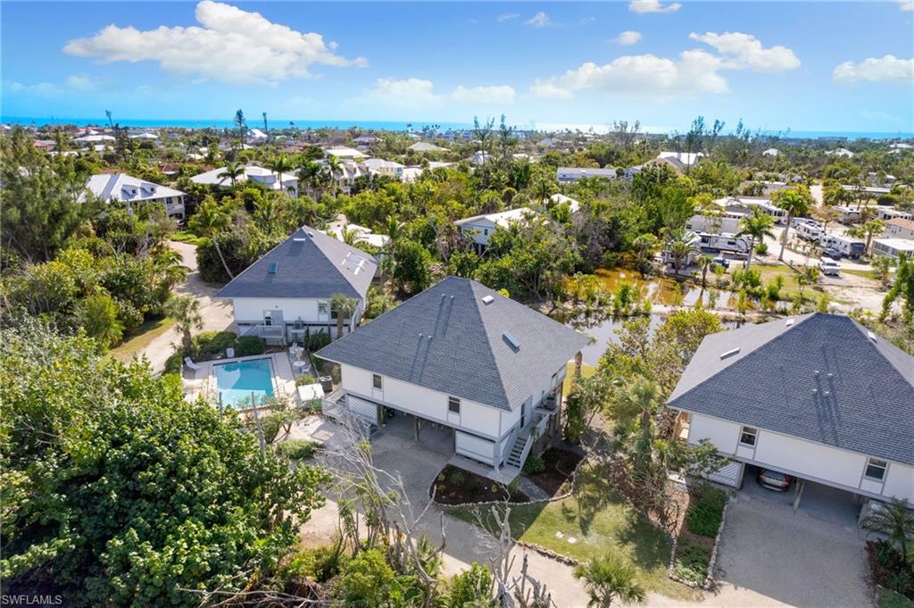 Aerial perspective of suburban area