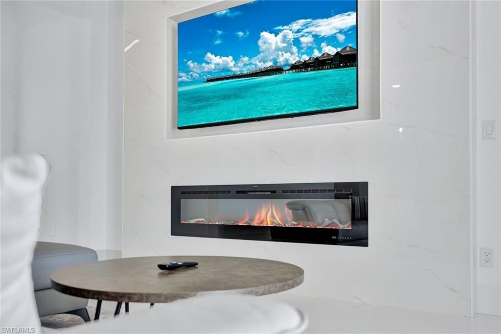 Detailed view of a high end fireplace