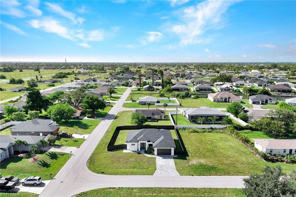 Aerial view of residential area
