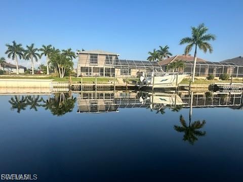Water view featuring a boat dock