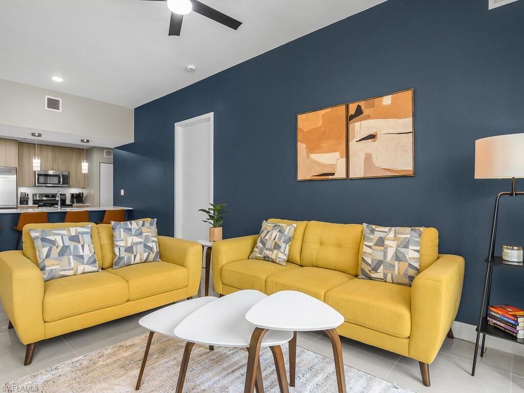 Views of the Kitchen from the living room makes this floor plan great for entertainment