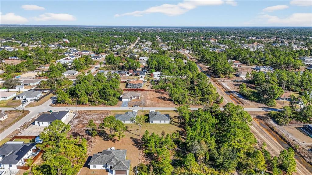 Aerial view of residential area