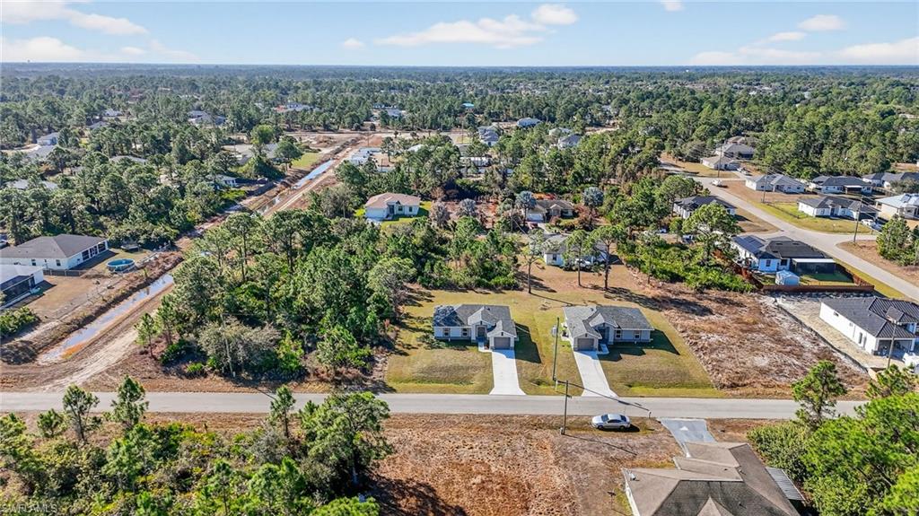 Aerial perspective of suburban area