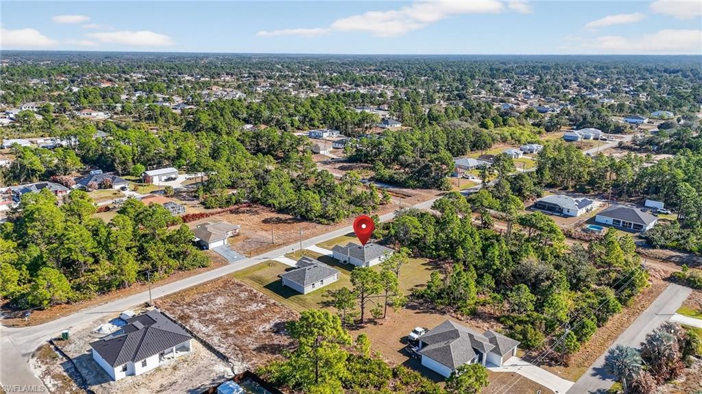 Aerial view of residential area