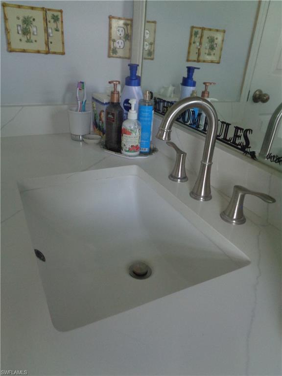 Detailed view of vanity