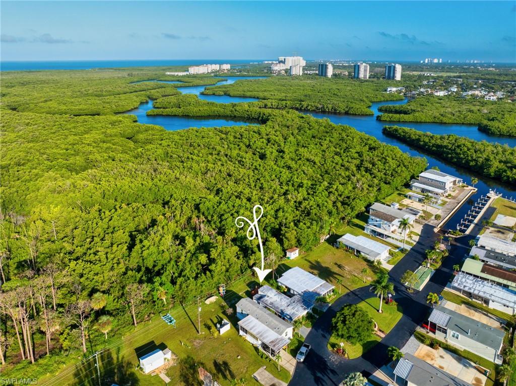 Aerial View of the home and the Gulf of Mexico