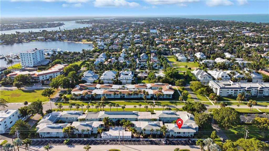 Drone / aerial view of a large body of water