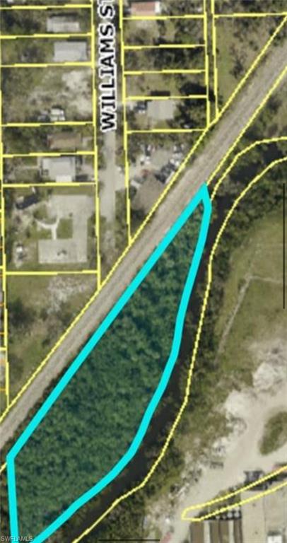 Aerial overview of property parcel outlined Billy’s Creek runs behind