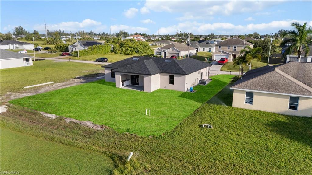 Aerial view of residential area