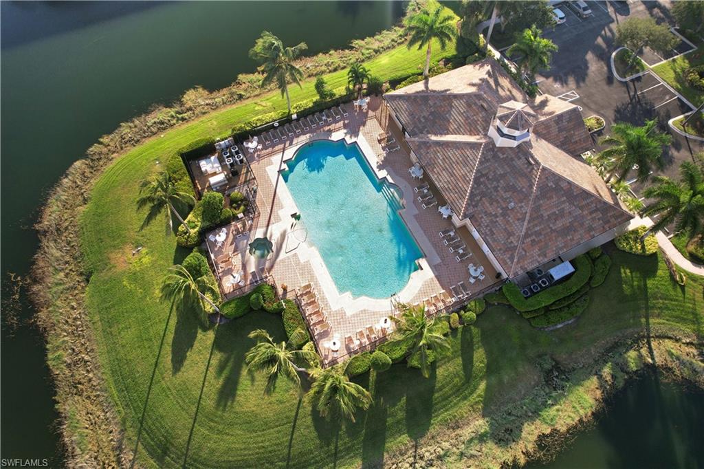 Drone / aerial view of a nearby body of water
