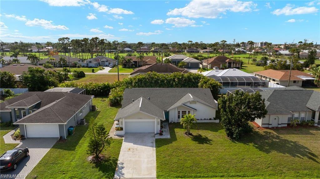 Aerial perspective of suburban area