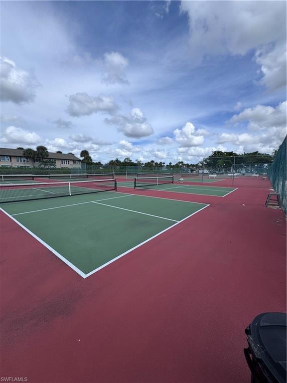 View of tennis court