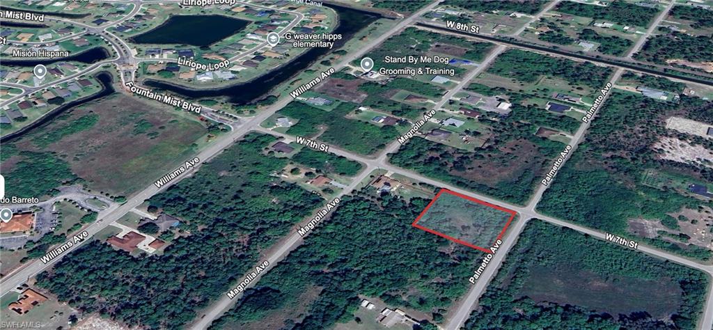 Aerial map of property and surrounding area